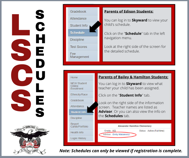 how to view student schedules in skyward